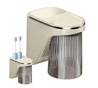 Toothbrush Holder and Wall Paste - Electric Brush Holder for Bathrooms | Magnetic Mouthwash Cup Dispenser for Apartments Hotels Kitchens