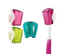 Toothbrush Holder Case with Suction Cup, 3 Pcs Wall Toothbrush Holder with Cover Case, Bathroom Toothbrush Holder for Kids and Adult