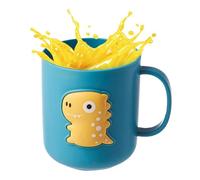 Toothbrush Holder - Dinosaur Drinking Cup, Toddler Training Cup for Kids Hygiene, Unbreakable Design with Portable Grip for Boys Girls Toddler, Green, Home Kitchen Bathroom Use 3.74x3.15in