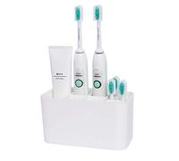Toothbrush Holder for Electric Toothbrushes, Fantes Wall Mounted Detachable Toothpaste Caddy Bathroom Storage Organizer (White)