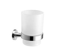 Toothbrush Holder, Frosted Glass Tumbler Stainless Steel 18/10 Wall Mounted