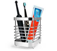 Toothbrush Holder,Gtrccor Stainless Steel Tooth Brush Toothpaste Holder for Bathrooms,Multi-Functional Storage Rack & Durable Bathroom Accessories(Silver)