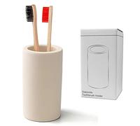 Toothbrush Holder - Office Pen Holder,Bathroom Diatomite Toothbrush Holder,Desk Pen Holder,Stand Cup to Waterproof and Absorb Odor, Sleek and Modern Design Decrotion for Bathroom.(Beige)