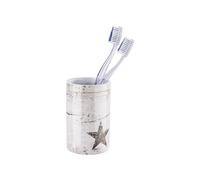 Toothbrush Holder - Round Toothbrush Holder, Ceramic, 7 x 11 x 7 cm, Taupe