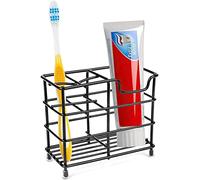 Toothbrush Holders for Bathroom, Stainless Steel Electric Toothbrush Holder with Drain Holes, Toothbrush Toothpaste Razor Holder for Shower, Bathroom Accessories, Black