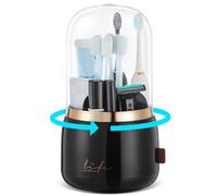 Toothbrush Holders for Bathrooms,Rotating 7-Slot with Cover and Draining Water,Kids Electric Toothbrush Holder and Toothpaste Stand Storage for Bathroom Accessories Counter Organizer Vanity