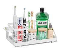 Toothbrush Holders Instant-Drying Organizer - Bathroom Countertop/Wall Mounted Electric Toothbrush Holder - Toothbrush Head Toothpaste Holder, Bathroom Counter Organizers and Storage, White