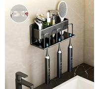 Toothbrush Holders, Tooth Brushing Holder, Toothbrush Organizer, Toothbrush Holder Wall Mounted, Electric Toothbrush Holder for Bathroom Countertop Space Saving (Black)