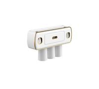 Toothbrush Holders Wall Mounted Ivory White Toothbrush Holder Multifunctional Bathroom Storage Box with Double Toothpaste Dispensers Toothbrush Holder (L40.5cm)(One Color S33.5cm)