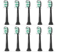 Toothbrush Replacement Brush Heads for Philips Sonicare, Electric Sonic Tooth Refill Head 4100 C1 C2 G2 Plaque Control, 10 Pack, Black