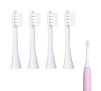Toothbrush Replacement Heads Compatible with Electric Hismile, Click-on Handles,Soft Bristles,4 Pack