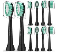 Toothbrush Replacement Heads for Philips Sonicare Plaque Control Click-on Electric Toothbrush Handles, 10 Pack Refill Brush Heads, Black