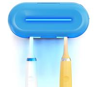 Toothbrush Sanitizer,Heating-drying,UV Toothbrush Holder,2 Independent Cleaning Chambers, Ultra-long running time-10000mAh Rechargeable,toothbrush sterilizer,Wall-Mounted,Modern Design,blue