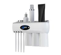 Toothbrush Sanitizer With Constant Temperature Drying & Motion Sensor Night Light, Slots Cups Multifunctional Wall Mounted Toothbrush Holder Organizer, Bathroom Accessory For Family Bathroom