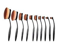 Toothbrush Shape Oval Makeup Brushes Set - 10Pcs Beauty Cosmetics Tools, Power Makeup Oval Cream Puff Brushes