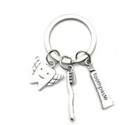 Toothbrush, Toothpaste and Tooth Fairy Keycahin, Dentist, Dental Hygienist, Graduation Keychain, Dental Care Bag Charm, Dentistry Keyring