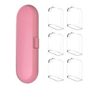 Toothbrush Travel Case and 2 Pcs Toothbrush Heads Compatible with Philips Sonicare Electric Toothbrush Pro/2 Series DiamondClean, Flexcare, HealthyWhite, PowerUP (Pink)