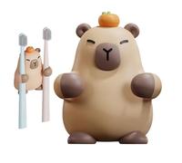 Toothbrush Wall Holder - Self Adhesive Acrylic Construction, Cartoon Animal Design, Space Saving Mounted Storage Rack, Decorative, Hygienic Bathroom for Shower Mirror, Dorm Un