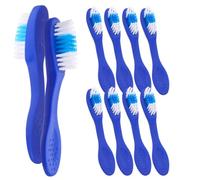 Toothbrush with Soft Bristles Blue 20pcs Short Handle Manual