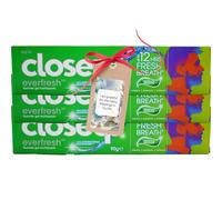 Toothpaste Bundle with Menthol Paradise Flavour Everfresh Fluoride Gel Toothpaste with Antibacterial Mouthwash 90g (3 Pack) - by Oerich Gift