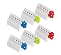 Toothpaste Squeezer,6 Rolling Tube Toothpaste Dispenser for Toothpaste Seat Holder Creams Ointment and Pastes Holder Multi Purpose Red Blue Green