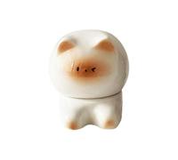 Toothpick Dispenser, Siamese Cats Toothpick Dispenser Container, Ceramic Storage Box as Cat Figures for Cotton Buds and Floss for Teeth Cleaning in Kitchen and Grill Area