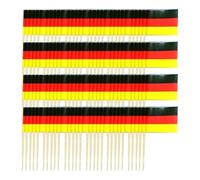Toothpick Flag Cupcake - Toothpick German Flags | Mini Flags On Stick, 100 Pieces Cocktail Picks for Sports Events, Tapas, Cakes, Barbecue, Bar and Sandwich