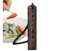 Toothpick Holder Ebony Wood Portable, Pocket-Sized Mini Travel Toothpick Storage Jar Handmade - Holds 20 Toothpicks 3.5x0.71in / 8.9x1.8x1.8cm Cloud/Loong/Moonlight/Prajna