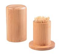 Toothpick Holders Portable Bamboo Toothpick Holder Mini Toothpick box Pocket Toothpick Holder Toothpick Holder Dispenser, Thickening Tooth Picks Container Toothpicks for Teeth (Wood color)