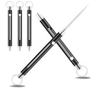 Toothpick,Portable Titanium Toothpicks,Pocket Metal Toothpick Reusable with Stainless Steel Toothpick Holder Keychain Telescopic Toothpick (3 Pieces)