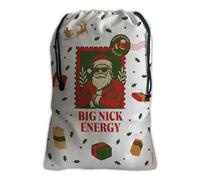 Toothsome Studios Big Nick Energy Santa Sack Holiday Gift Bag with Drawstring, Burlap, 25 x 19 inches, Large Present Bag (BigNickEnergy)