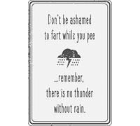 Toothsome Studios Don't Be Ashamed to Fart While You Pee 12" x 8" Funny Tin Sign Bathroom Home Bar Decor