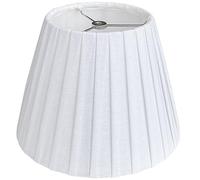 TOOTO Star Small Lamp Shade, White Pleated 6x10x7.5inch Bell Shade for Table Lamps, Floor Lamps and Pendant Lamps (Spider Fitter), Handmade of Natural Linen