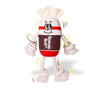 Tootsie Candy Man Plush Dog Toy - Squeaky & Crinkle Chew Toy - Plush with Rope Arms & Legs - Crinkle Wrapper Texture - Interactive Tug & Fetch Dog Toy