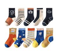 TootyTots 10 Pairs Kids Cotton Socks with Funny Animal Prints - Unisex Baby & Toddler Crew Socks for Boys Girls, All-Season Breathable Everyday Socks Gift Ready