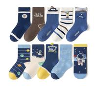 TootyTots 10 Pairs Kids Cotton Socks with Funny Animal Prints - Unisex Baby & Toddler Crew Socks for Boys Girls, All-Season Breathable Everyday Socks Gift Ready