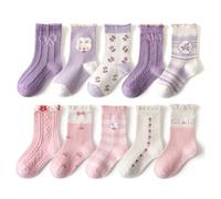 TootyTots 10 Pairs Kids Cotton Socks with Funny Animal Prints - Unisex Baby & Toddler Crew Socks for Boys Girls, All-Season Breathable Everyday Socks Gift Ready