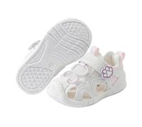 TootyTots Infant Girls Sandals Closed Toe Toddler Summer Shoes, First Walkers Hook & Loop Non-Slip Beach Water Shoes, Breathable Microfibre Nursery Holiday Footwear with Cute Bunny & Carrot