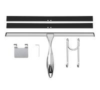 TOOVEM 14 Inch Shower Squeegee for Glass Doors, Window, Bathroom, Car Windshield, Shower Cleaning Tools with S Hook, Square Sticky Hook (Silver)