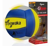 Toowaka Light up Beach Volleyball,Official Size Glow in The Dark Youth Volleyball,Bright with LED Lights Pre-Installed,Batteries Included