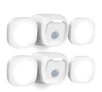 Toowell Battery Security Lights with Motion Sensor,Outdoor Lights Battery Powered,Outdoor Security Lighting Wireless Floodlight,Outside Waterproof Garden Light Garage Lighting Shed Light,2PCS White