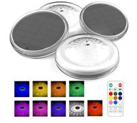 Toowell Floating Solar Light Hot Tub Lights,Waterproof Pool Lights Bath Light with Remote Control,12 Lighting Modes Timing Mode,Water Feature Lighting for Garden Pond Party Pool Accessories,Pack of 4
