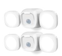 Toowell Pack of 2 Outdoor Lights with Motion Sensor, Battery Operated Outdoor Light, Motion Sensor, Outdoor Battery, Waterproof Light, Outdoor Lamp for Garden, Garage, Porch