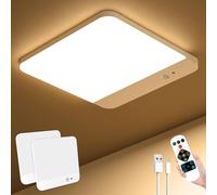 Toowell Shower Lights Waterproof Bathroom Lights Ceiling Battery Operated | Stair Lights Motion Sensor,Remote Control,3 Color Temperatures,Rechargeable Magnetic Mount Shower Lamp for Porch Bath Garage