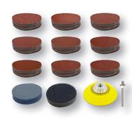 Toowood 100pcs Sanding Discs 50mm, Dustless Hook & Loop Sandpaper, 80-3000 Multi-Grit Professional Abrasive Discs for Orbital Sander, Woodworking and Auto Body Refinishing
