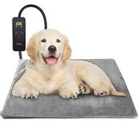 Toozey Dog Heat Pad 60 x 45 cm, Safe Electric Pet Heating Mat with Adjustable Timer & Temperature, Soft Crystal Velvet Cover, Waterproof, Ideal for Whelping/Puppy/Dogs and Cats