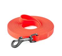 Toozey Dog Training Lead, 10m Long Waterproof Leash with Hand Loop and Mesh Bag, Durable for Small to Large Dogs, Orange