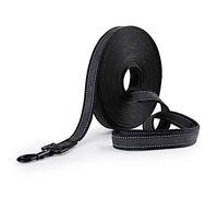 Toozey Dog Training Leads with Anti-Slip Rubbers and Reflective Stips, 5m 10m 15m 20m Soft and Strong Nylon Long Line Dog Lead for Small Medium Large Dogs, 10m x 2.5cm