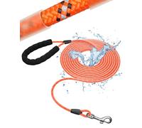 Toozey Recall Lead for Dogs - Waterproof & Reflective for Safety - Lightweight, Strong & Robust, Training Lead with Hand Strap, 5 m/10 m/15 m/20 m for Small, Medium and Large Dogs-5m, Orange