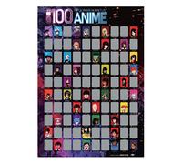 Top 100 Anime Scratch off Poster - Premium Anime Bucket List / Watch List With Artistic Icons for Anime Lovers and Enthusiasts by Creative Hero (16.5” x 23.4”)